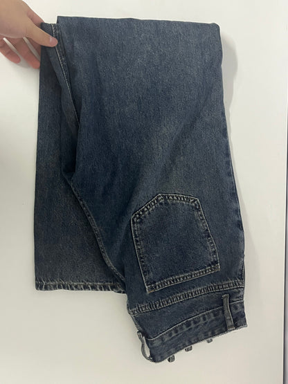 [Luckpuzzle Jeans]——Luckpuzzle Vintage Washed High-Waisted Wide-Leg Jeans - Slimming & Draped Floor-Length Denim