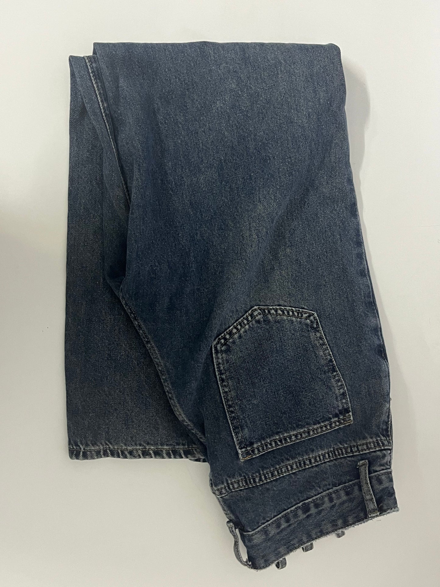 [Luckpuzzle Jeans]——Luckpuzzle Vintage Washed High-Waisted Wide-Leg Jeans - Slimming & Draped Floor-Length Denim