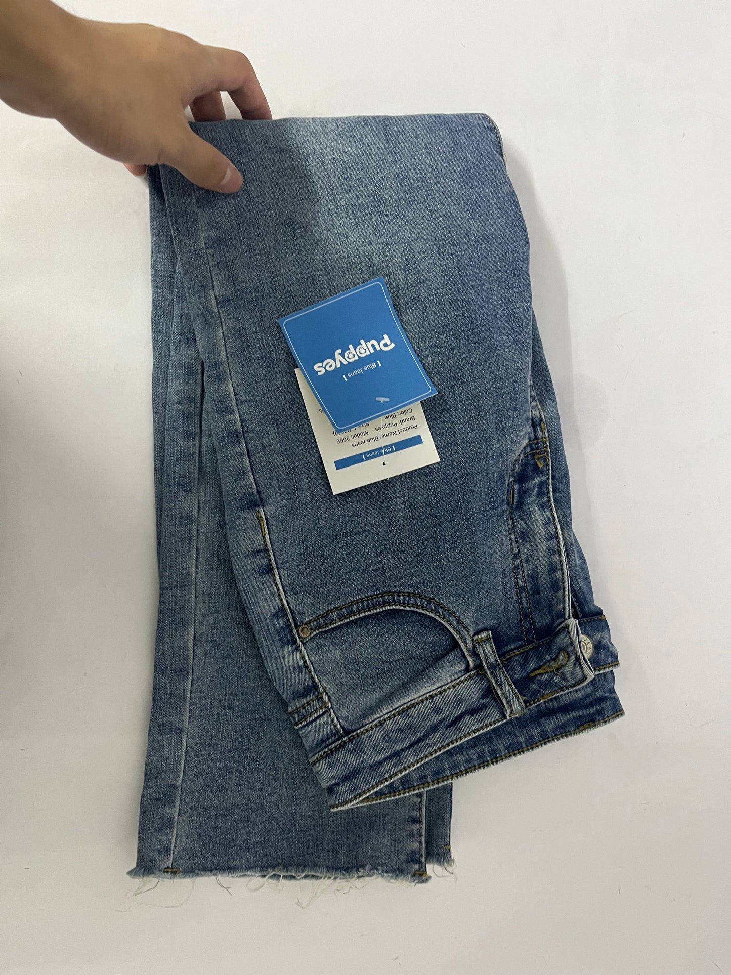 Puppyes  Jeans for Women  High-Rise Skinny Raw Edge Hem