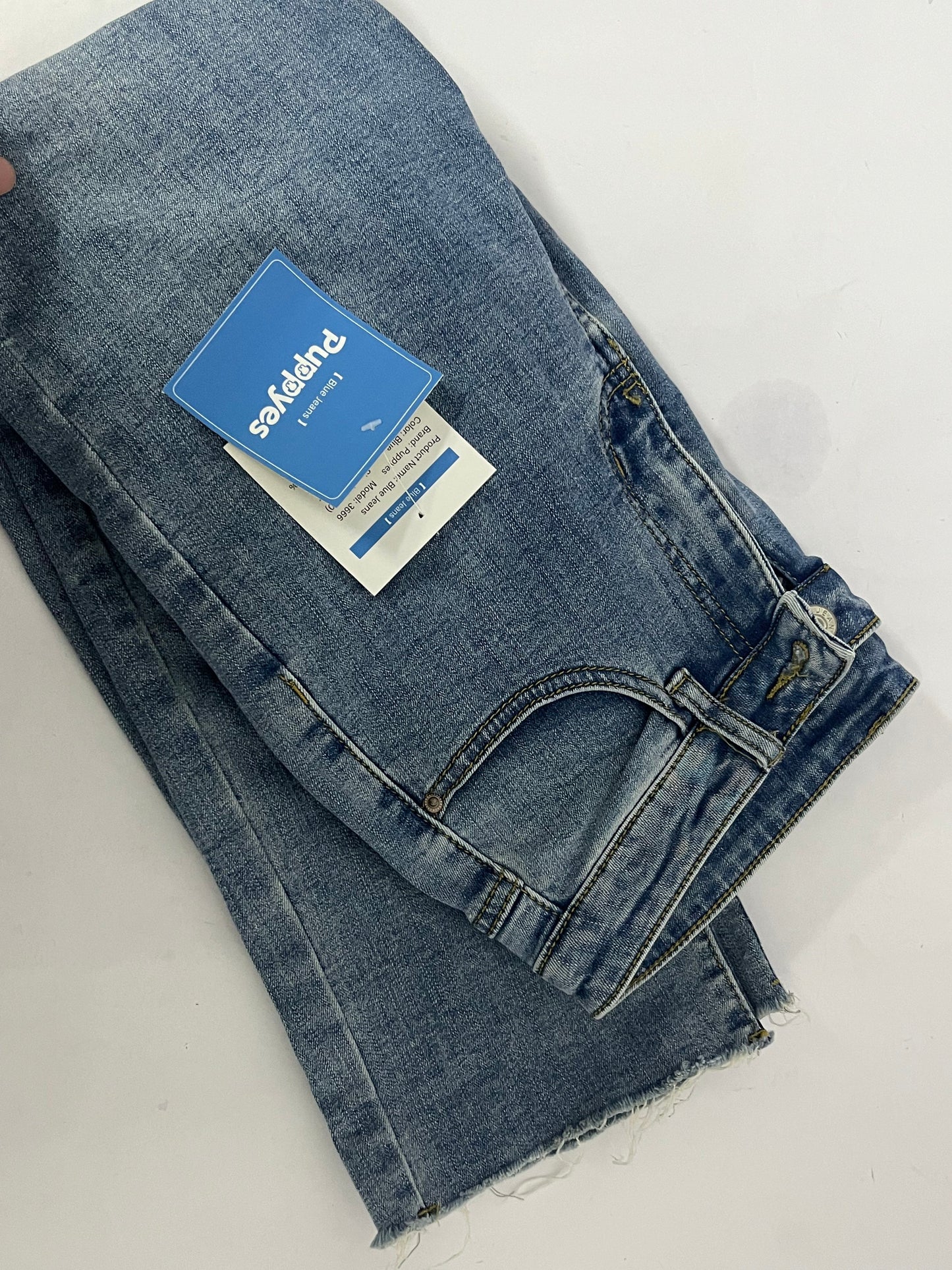Puppyes  Jeans for Women  High-Rise Skinny Raw Edge Hem