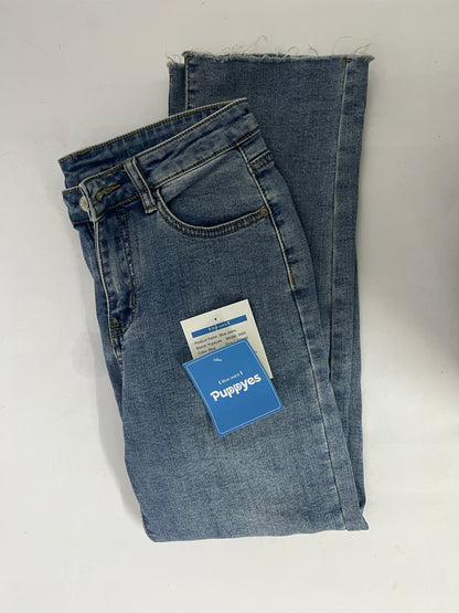 Puppyes Jeans for Women High-Rise Skinny Raw Edge Hem