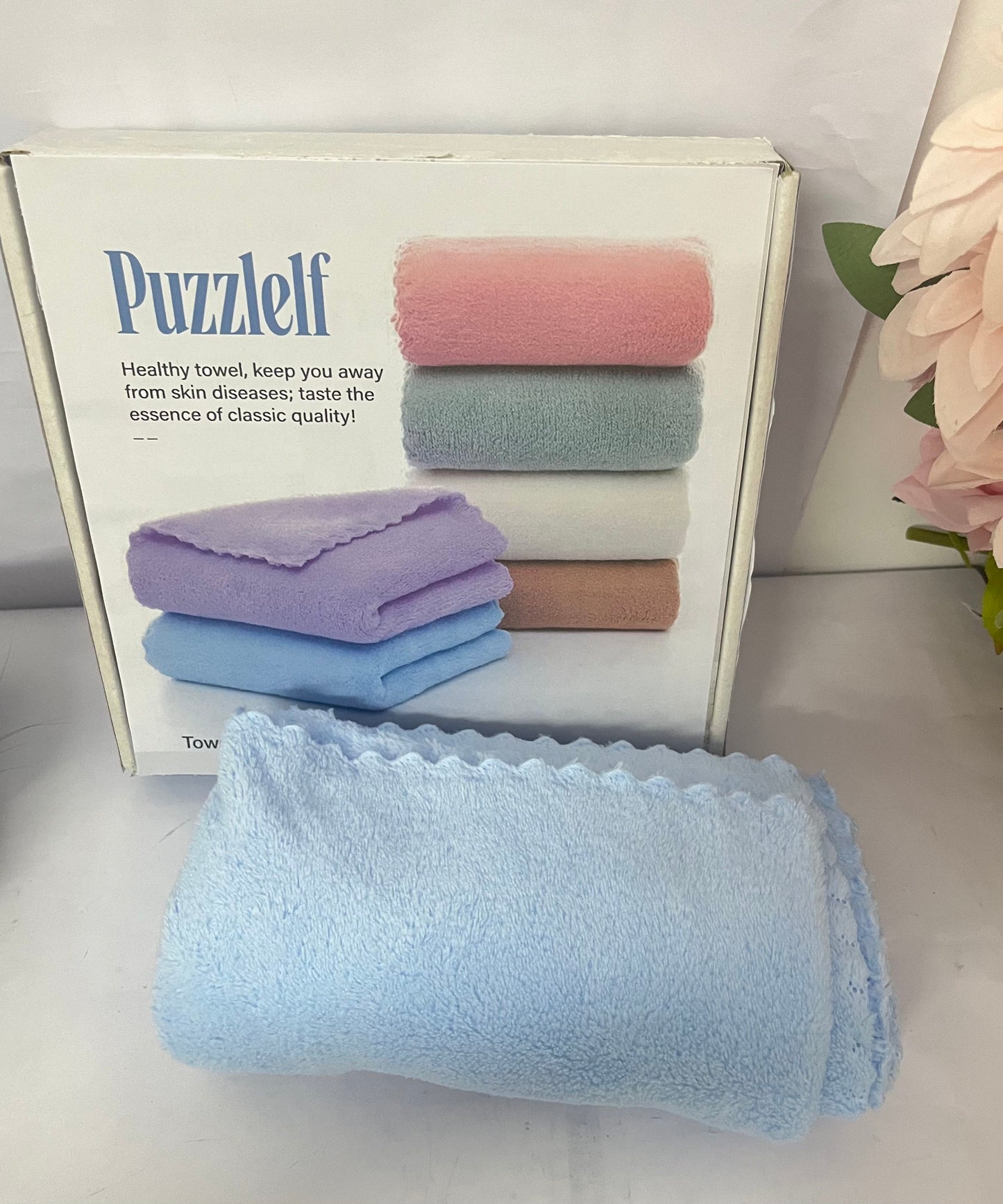 Puzzlelf  Super Soft & Highly Absorbent Coral Fleece, 12 x 16 Inch Gentle & Large, 8 Pack
