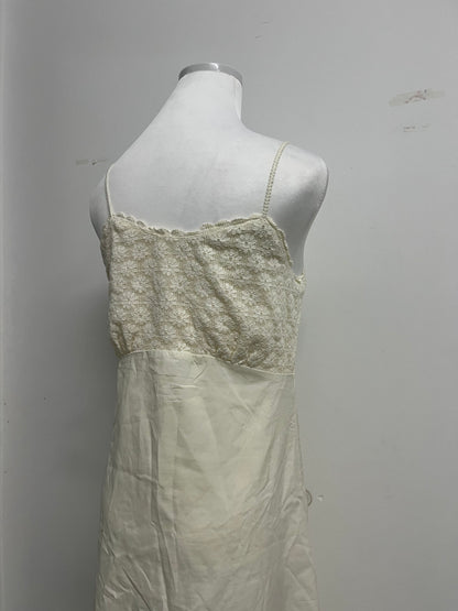 QuarterHorn Spring Cotton Slip Dress Embroidery Gentle Cute Floor Length Dress Summer Beach Spaghetti Strap Sundress