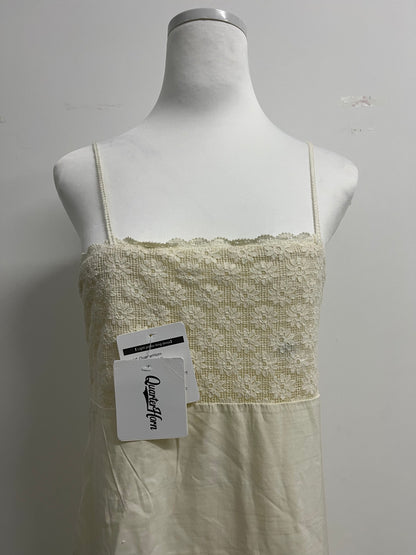 QuarterHorn Spring Cotton Slip Dress Embroidery Gentle Cute Floor Length Dress Summer Beach Spaghetti Strap Sundress