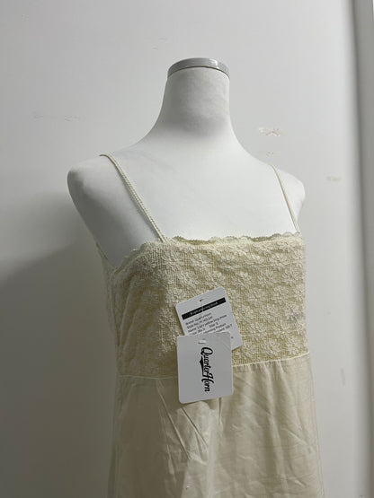 QuarterHorn Spring Cotton Slip Dress Embroidery Gentle Cute Floor Length Dress Summer Beach Spaghetti Strap Sundress