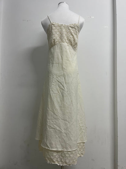 QuarterHorn Spring Cotton Slip Dress Embroidery Gentle Cute Floor Length Dress Summer Beach Spaghetti Strap Sundress