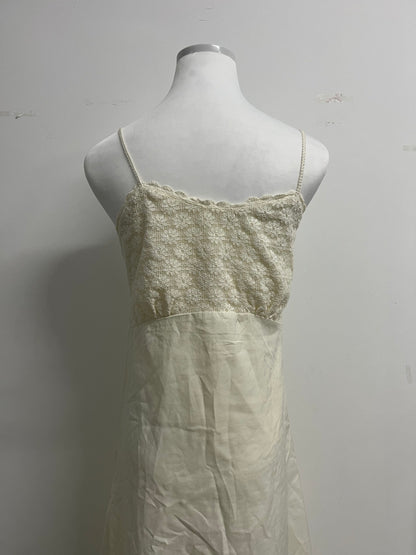 QuarterHorn Spring Cotton Slip Dress Embroidery Gentle Cute Floor Length Dress Summer Beach Spaghetti Strap Sundress