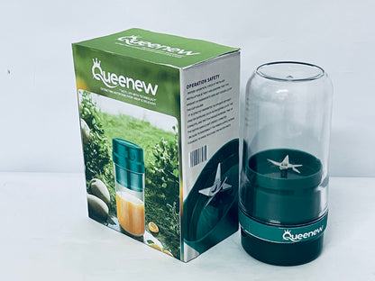 Queenew Portable Blender Cordless Personal Fruit Smoothie Juicer Cup USB Rechargeable Waterproof Mini Juice Mixer Fruit Blender Cup for Home Office Travel Outdoors Sports