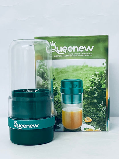Queenew Portable Blender Cordless Personal Fruit Smoothie Juicer Cup USB Rechargeable Waterproof Mini Juice Mixer Fruit Blender Cup for Home Office Travel Outdoors Sports