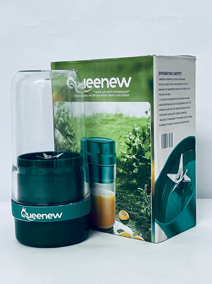 Queenew Portable Blender Cordless Personal Fruit Smoothie Juicer Cup USB Rechargeable Waterproof Mini Juice Mixer Fruit Blender Cup for Home Office Travel Outdoors Sports
