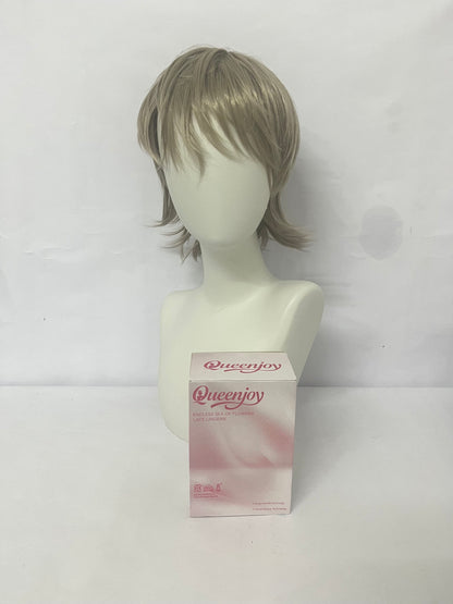 Queenjoy Wigs with Short Hair Straight Brown Hair with Bangs for Daily and Cosplay