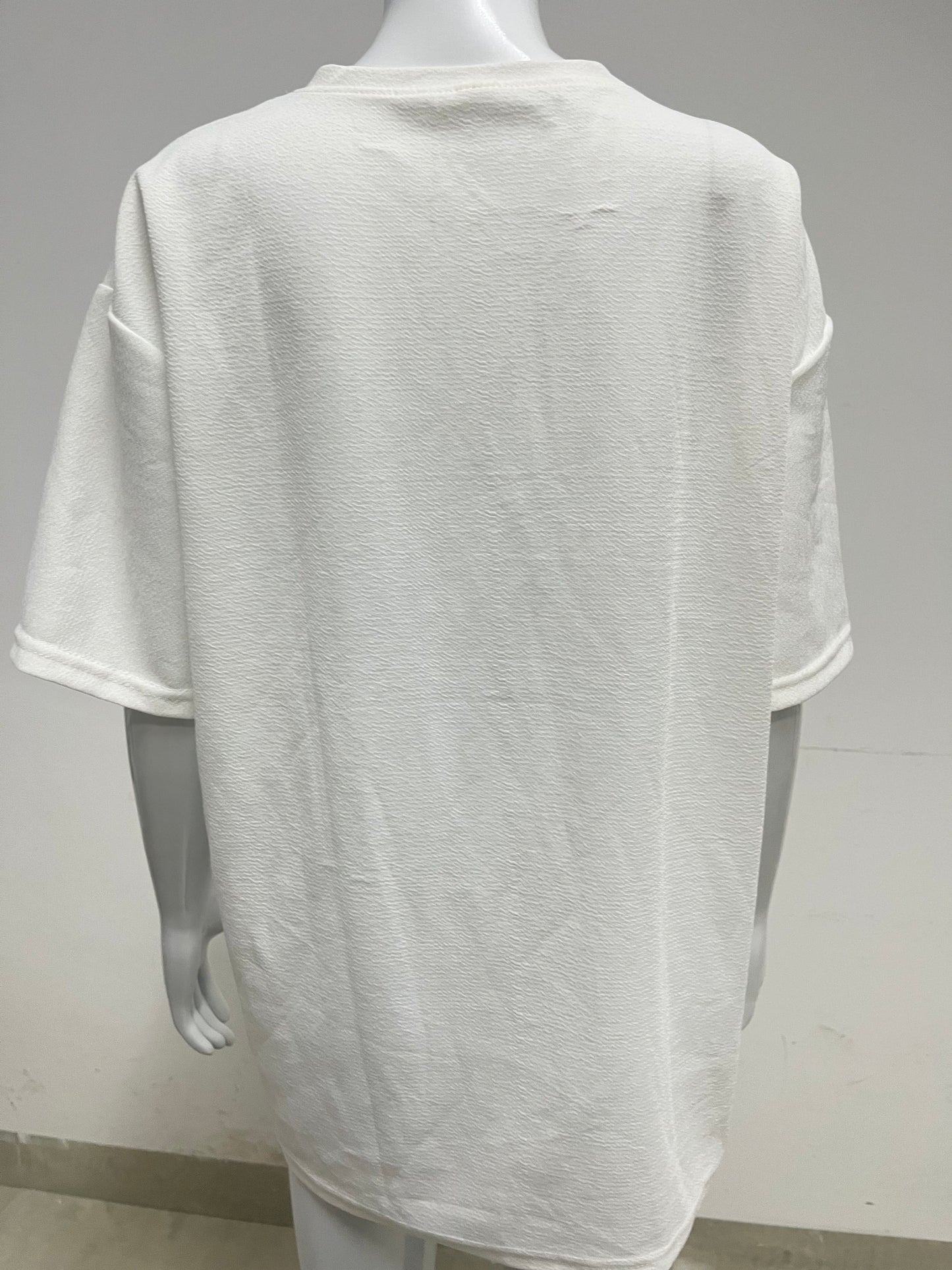 [Queenthrone T-shirts]——Pure Cotton Textured Loose T-Shirt - Versatile Basic Top