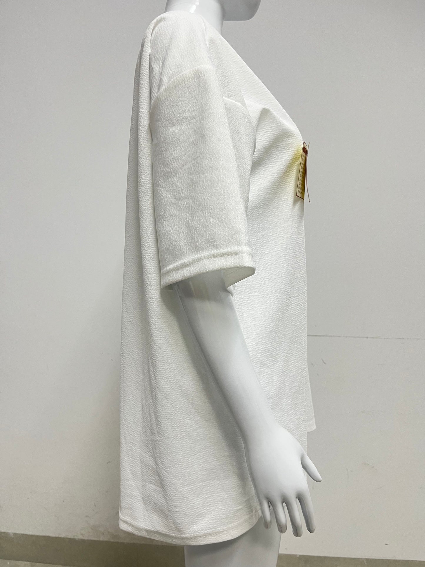 [Queenthrone T-shirts]——Pure Cotton Textured Loose T-Shirt - Versatile Basic Top