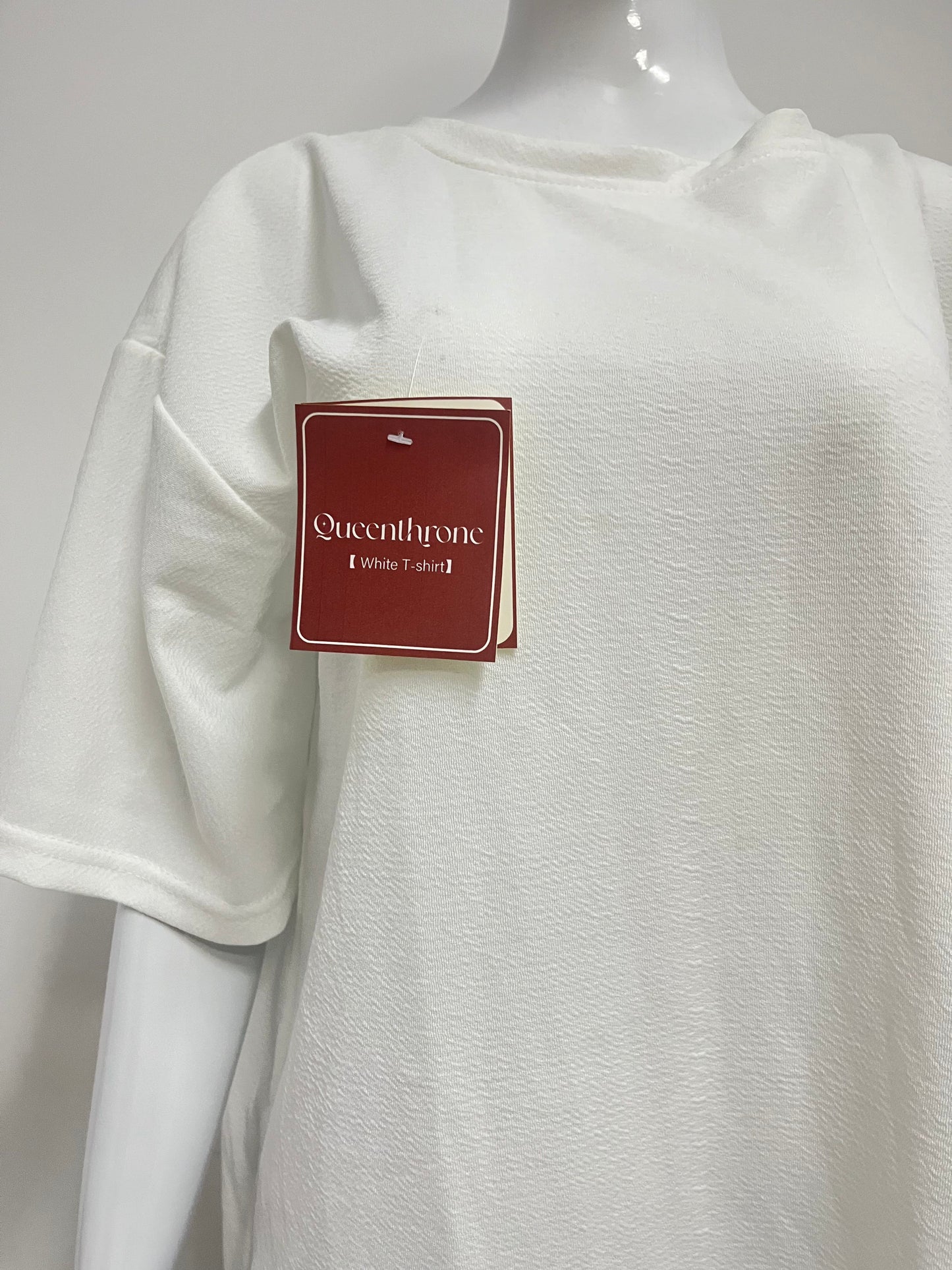 [Queenthrone T-shirts]——Pure Cotton Textured Loose T-Shirt - Versatile Basic Top