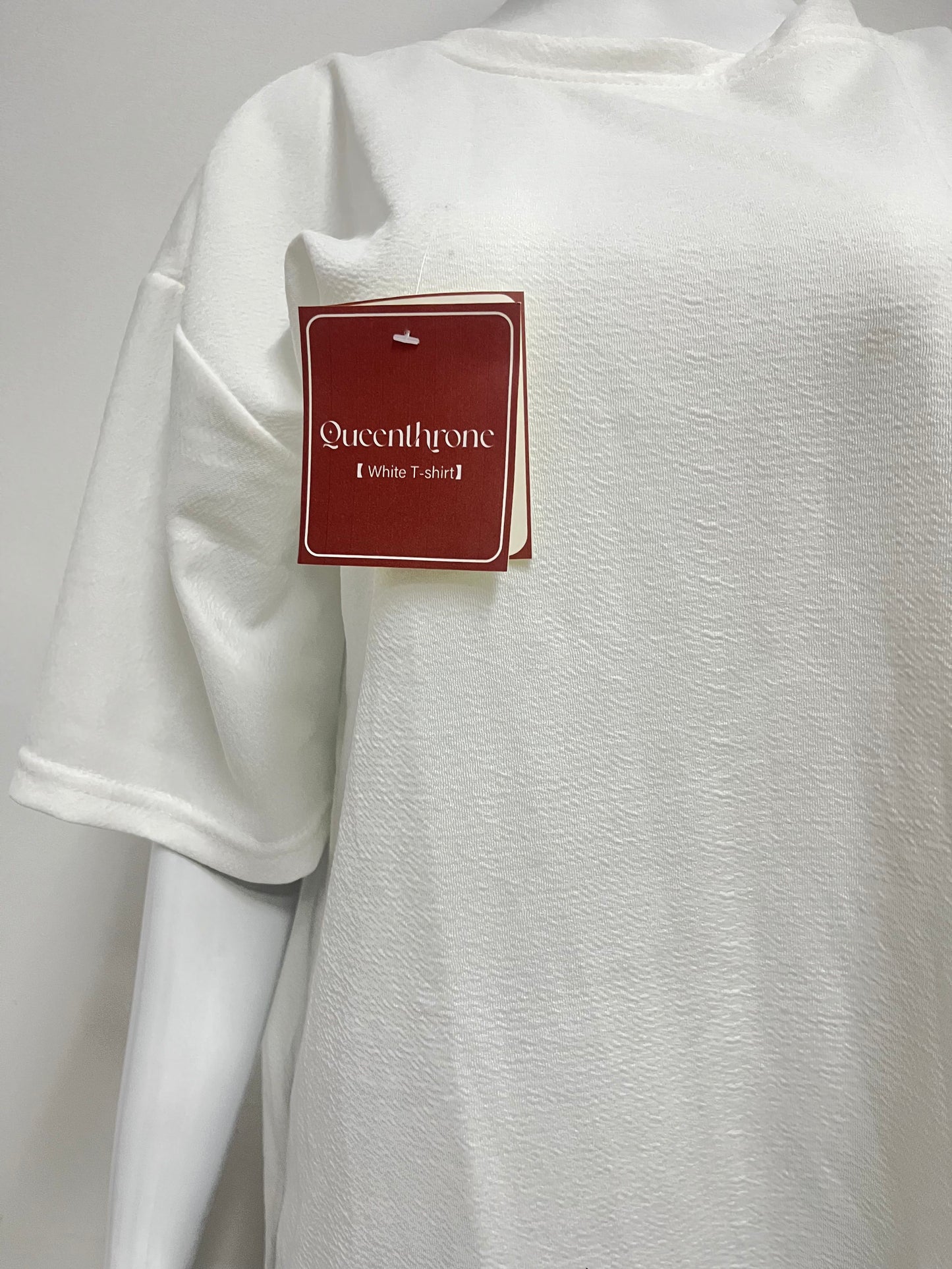 [Queenthrone T-shirts]——Pure Cotton Textured Loose T-Shirt - Versatile Basic Top