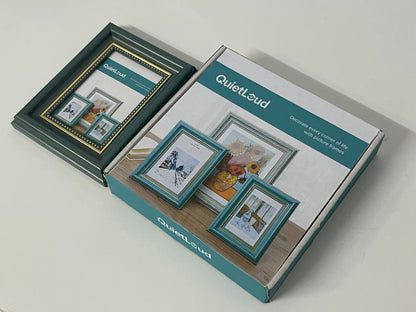 [QuietLoud Picture frames]-Vintage Distressed Photo Frame - Luxury Gold-Trimmed Tabletop Frame