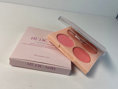 REDCARB Blush 4-pan blush with dimensions 2.5 x 4 (cm/inches),Cruelty-Free Matte Pink and Orange Powder,Shimmer Illuminator Highlighters for a Glowing Look