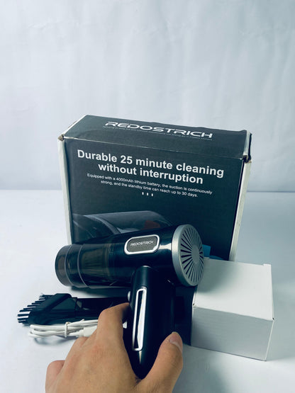 REDOSTRICH Mini Vacuum Cleaner for,2 in 1 Keyboard Vacuum Cleaner Wireless Handheld,Car Vacuum with Brushless Motor High Power 120W Rechargeable Easy to Clean Car Interior (Black)