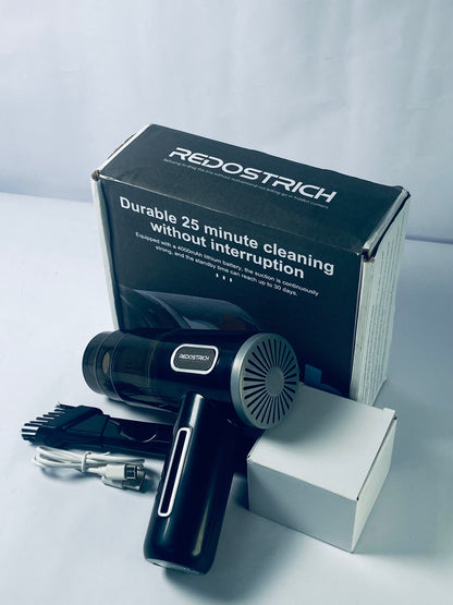 REDOSTRICH Mini Vacuum Cleaner for,2 in 1 Keyboard Vacuum Cleaner Wireless Handheld,Car Vacuum with Brushless Motor High Power 120W Rechargeable Easy to Clean Car Interior (Black)