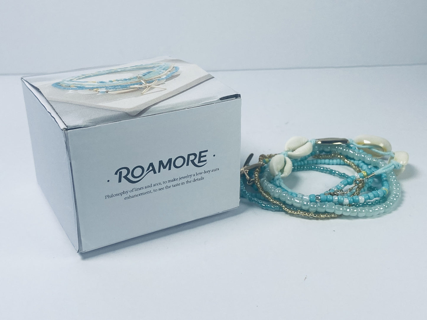 ROAMORE Shell Anklet for Women Layered Pearl Anklets Bracelets for Summer Beach Party Prom Adjustable for Women Girls Gold Boho Seashell
