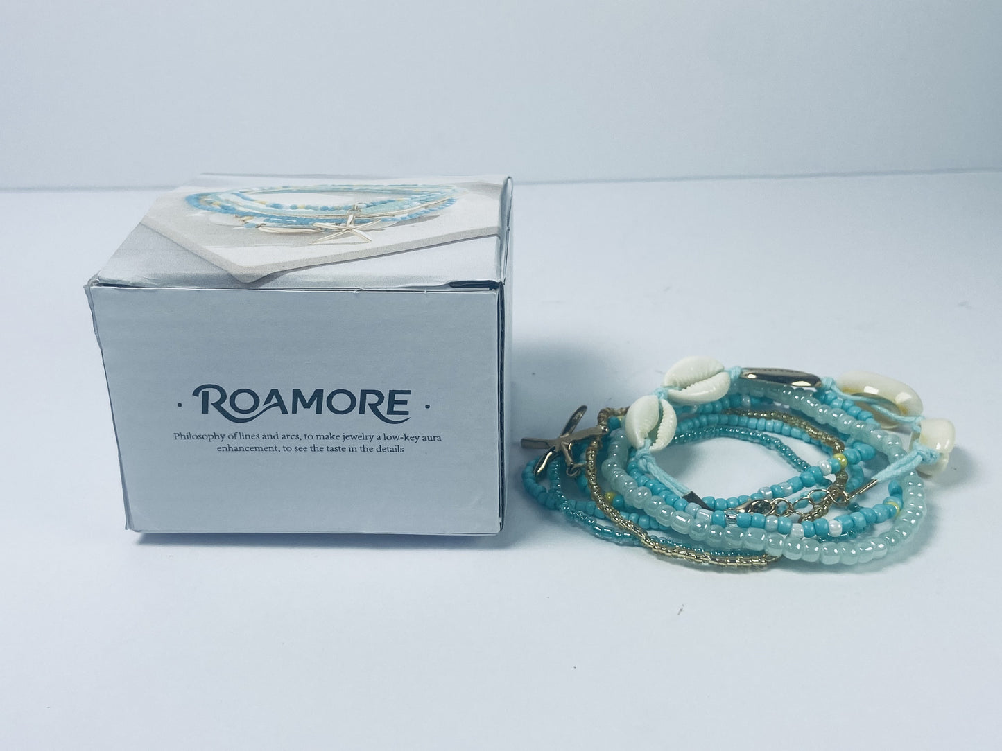 ROAMORE Shell Anklet for Women Layered Pearl Anklets Bracelets for Summer Beach Party Prom Adjustable for Women Girls Gold Boho Seashell