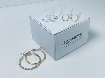 ROAMORE Temperament Golden Earrings Hoop hollow Earrings Irregular Geometry Earrings Sparkling Design
