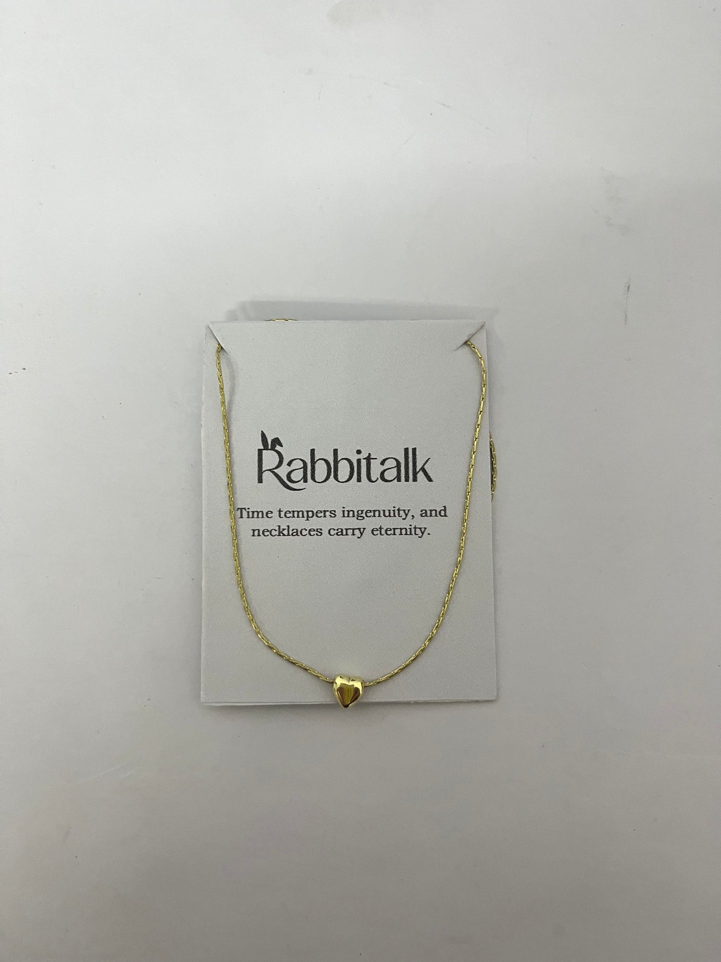 Rabbitalk 18k pvd gold plated stainless steel,Dainty Gold Heart Pendant Necklace, 18K Gold Plated Chain, Minimalist Design