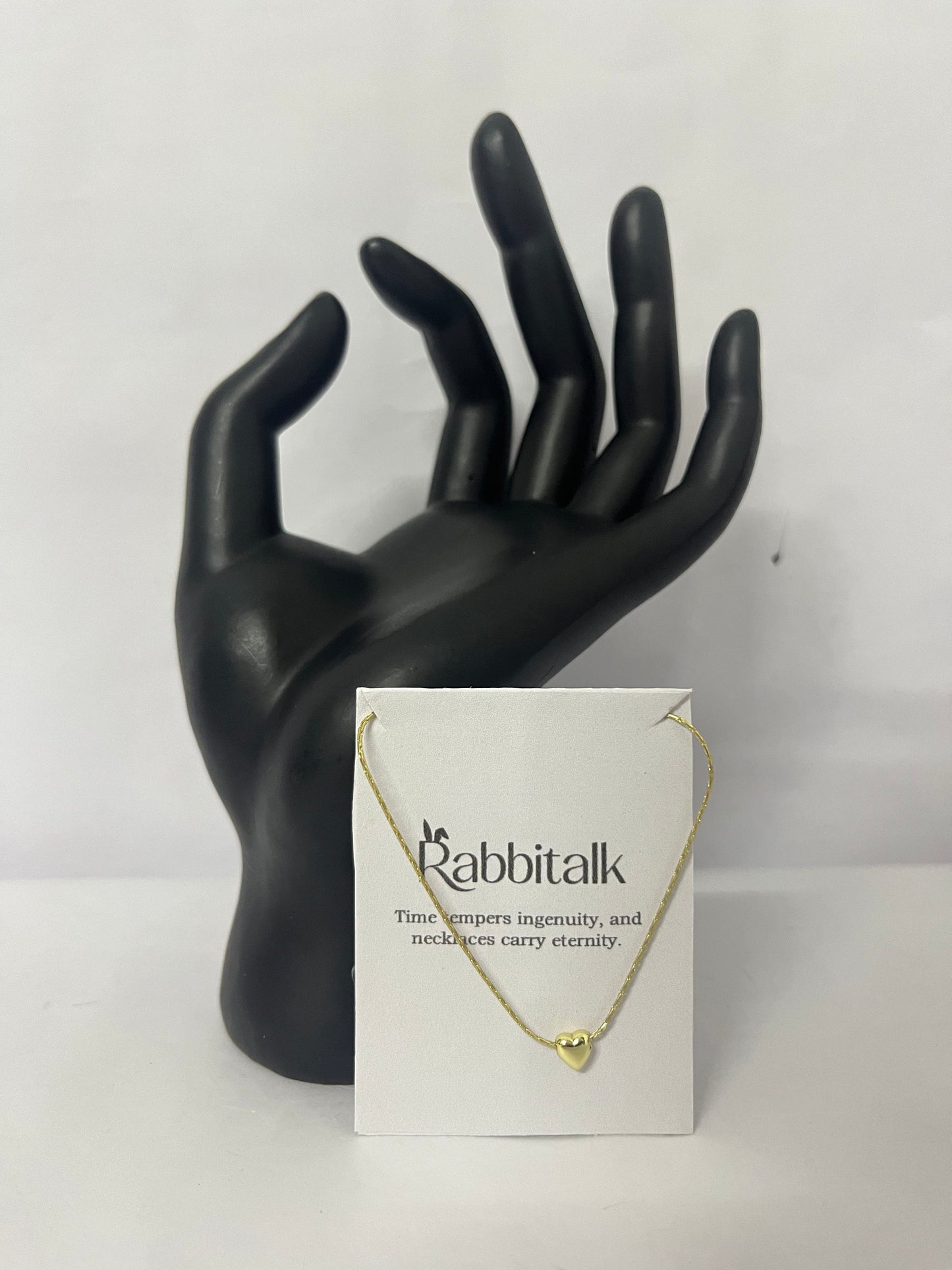 Rabbitalk 18k pvd gold plated stainless steel,Dainty Gold Heart Pendant Necklace, 18K Gold Plated Chain, Minimalist Design