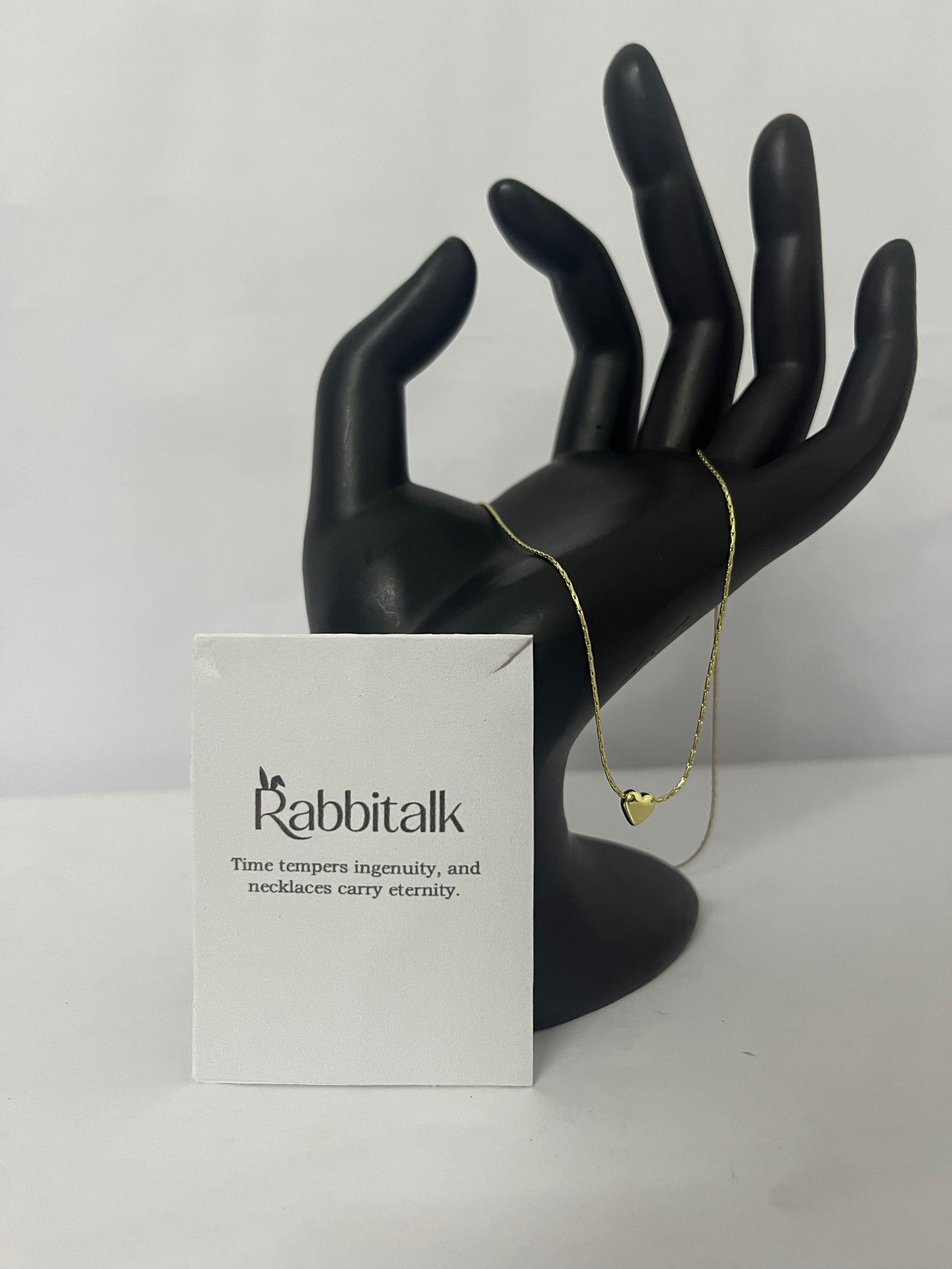 Rabbitalk 18k pvd gold plated stainless steel,Dainty Gold Heart Pendant Necklace, 18K Gold Plated Chain, Minimalist Design