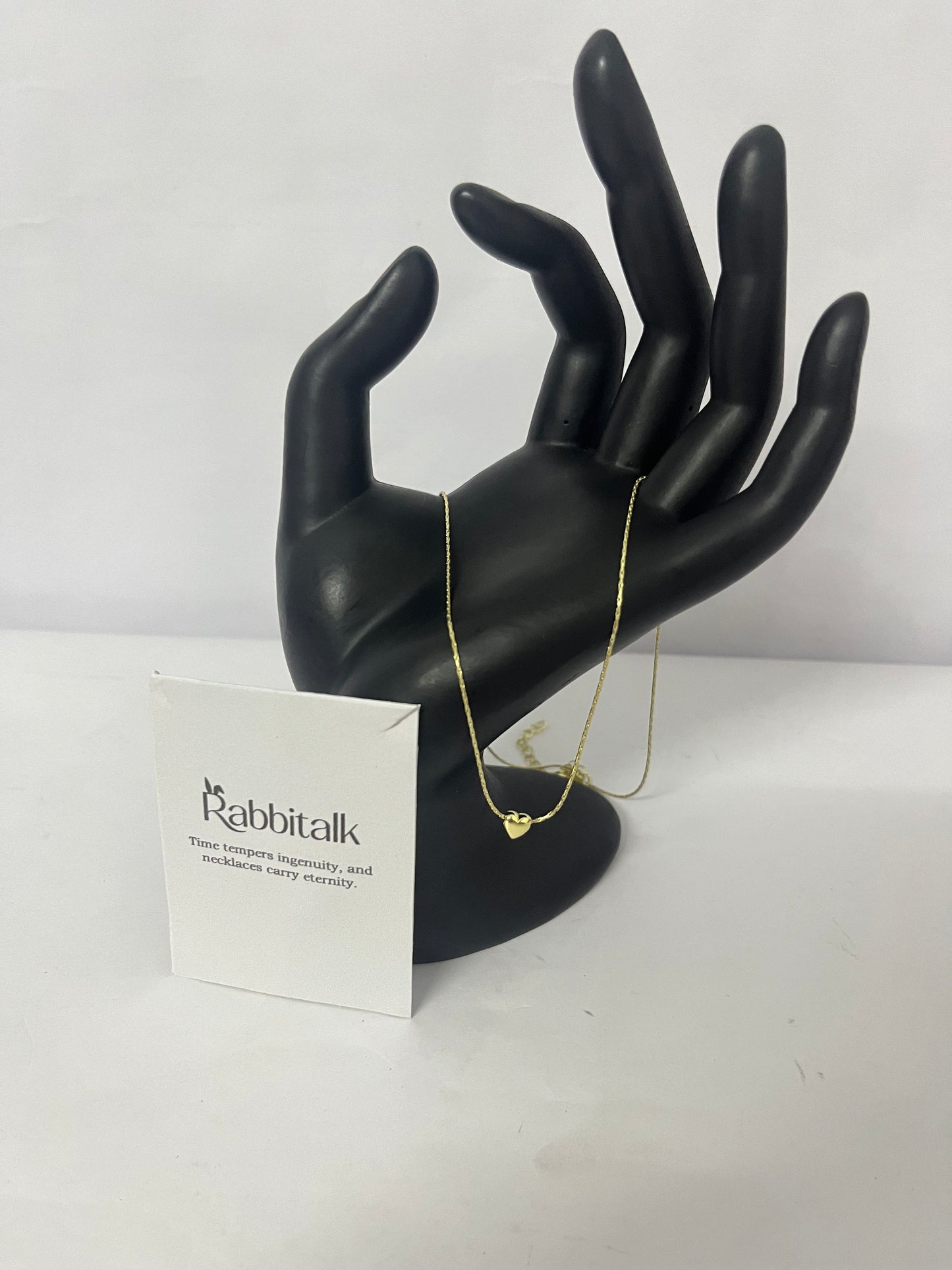 Rabbitalk 18k pvd gold plated stainless steel,Dainty Gold Heart Pendant Necklace, 18K Gold Plated Chain, Minimalist Design