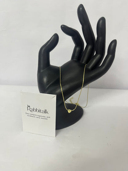 Rabbitalk 18k pvd gold plated stainless steel,Dainty Gold Heart Pendant Necklace, 18K Gold Plated Chain, Minimalist Design