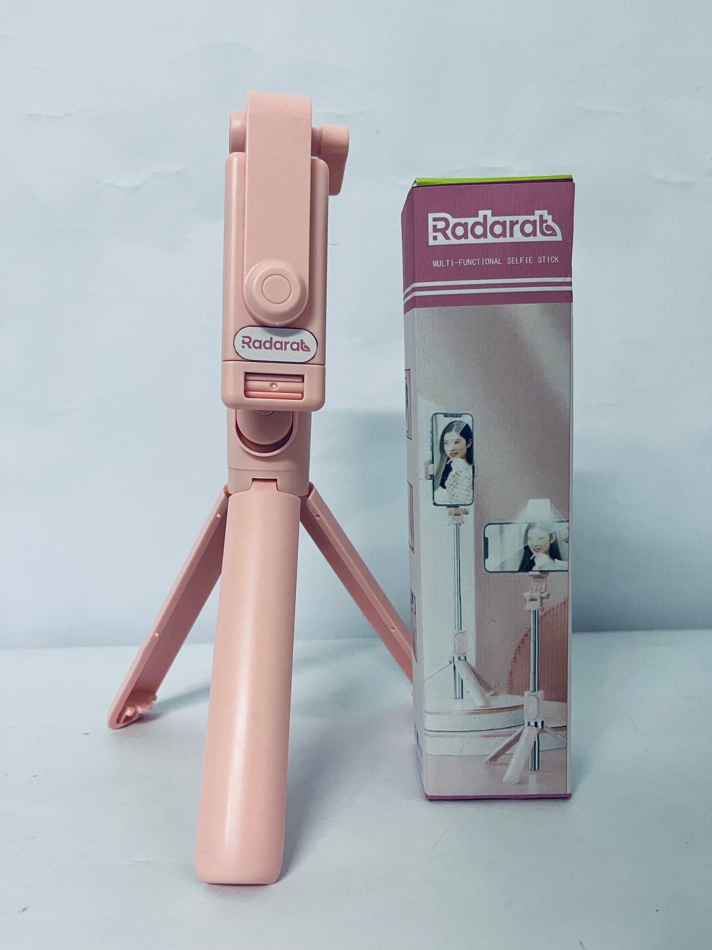 Radarat Selfie Stick Travel Tripod for Cell Phone,Phone Holder, Extendable Selfie Stick for iPhone, iPhone Tripod for Video Recording, Pink