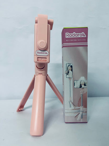 Radarat Selfie Stick Travel Tripod for Cell Phone,Phone Holder, Extendable Selfie Stick for iPhone, iPhone Tripod for Video Recording, Pink