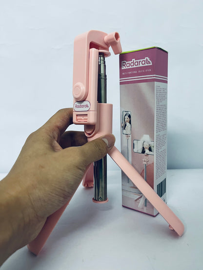 Radarat Selfie Stick Travel Tripod for Cell Phone,Phone Holder, Extendable Selfie Stick for iPhone, iPhone Tripod for Video Recording, Pink