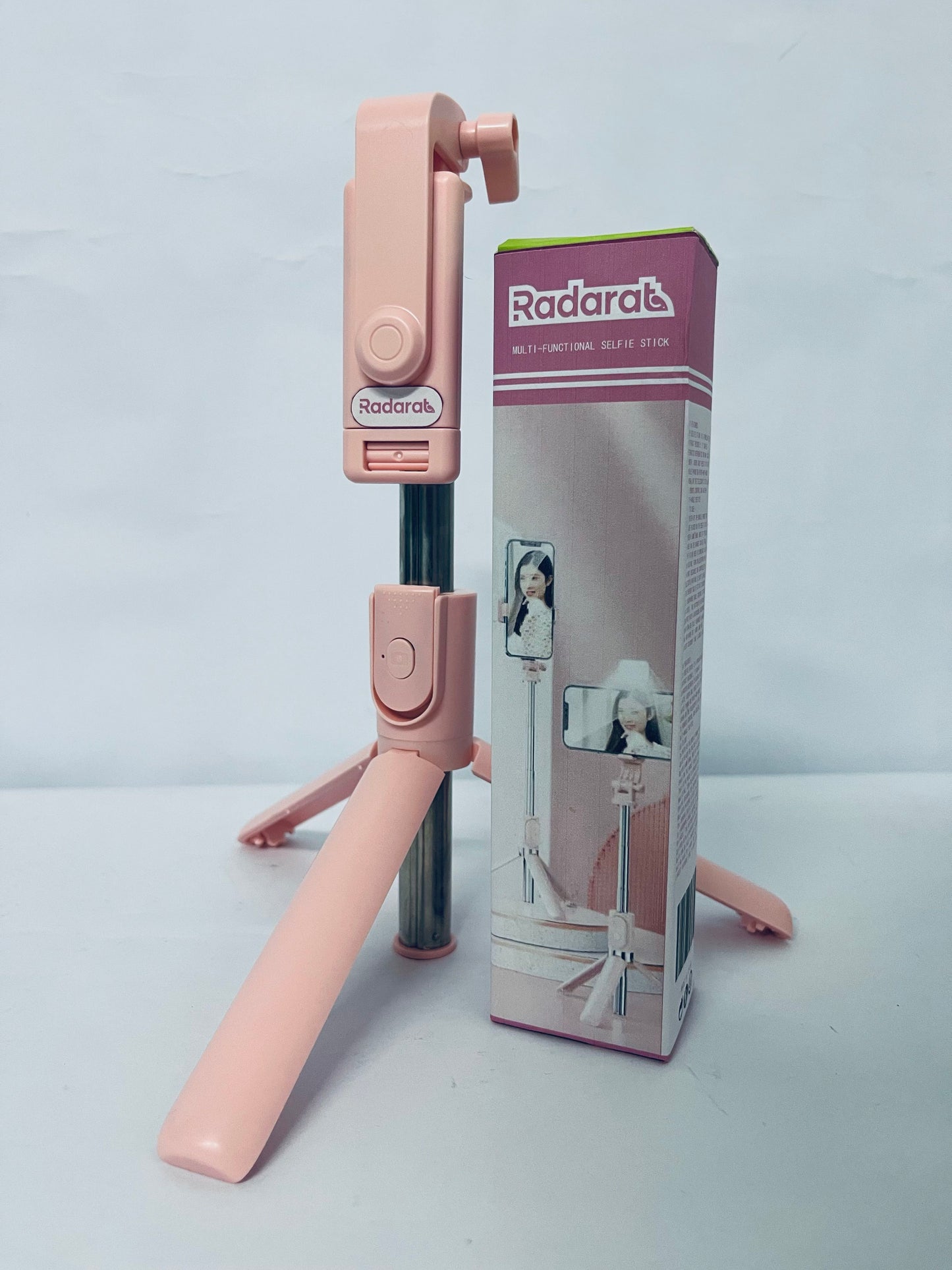 Radarat Selfie Stick Travel Tripod for Cell Phone,Phone Holder, Extendable Selfie Stick for iPhone, iPhone Tripod for Video Recording, Pink