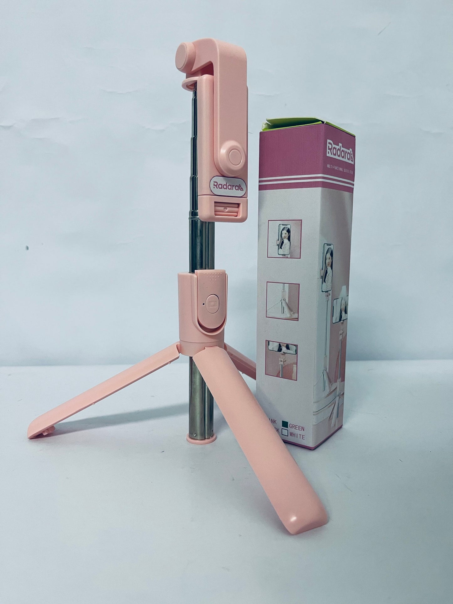 Radarat Selfie Stick Travel Tripod for Cell Phone,Phone Holder, Extendable Selfie Stick for iPhone, iPhone Tripod for Video Recording, Pink