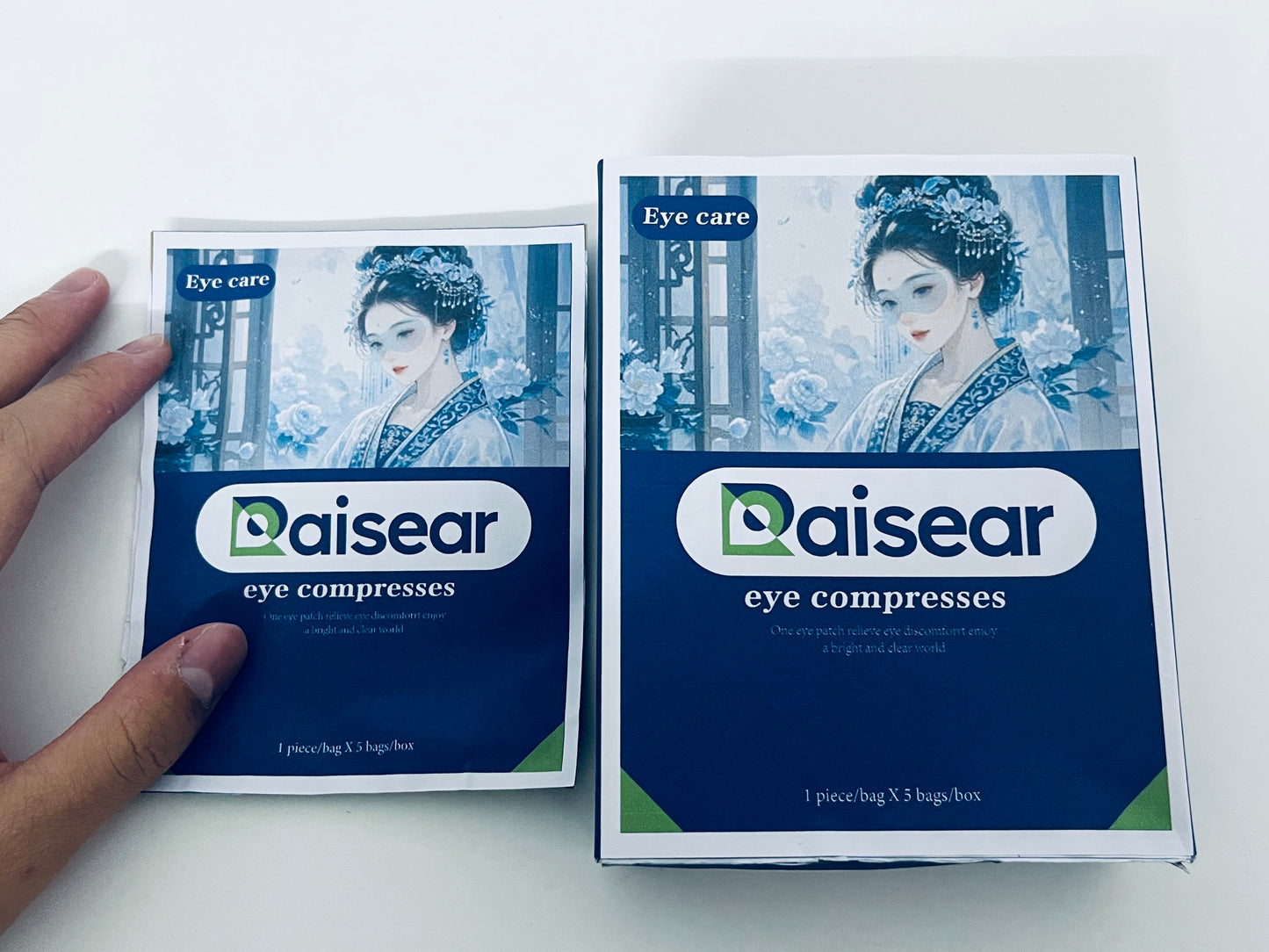 Raisear Eye Compresses, Ancient Style Eye Patches for Relieving Eye Fatigue & Dryness, Portable Individually Wrapped Eye Patches