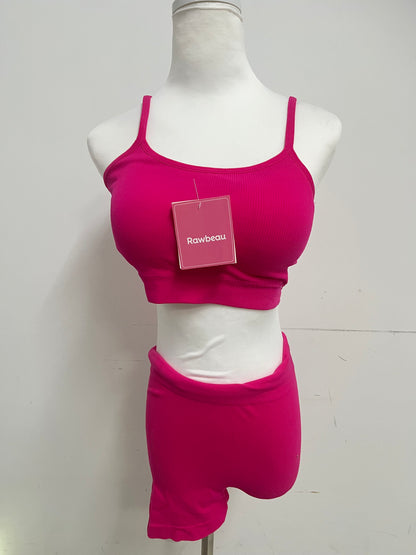 Rawbeau Track Suit - Pink 100% Cotton with Ribbed Texture & Trendy Silhouette