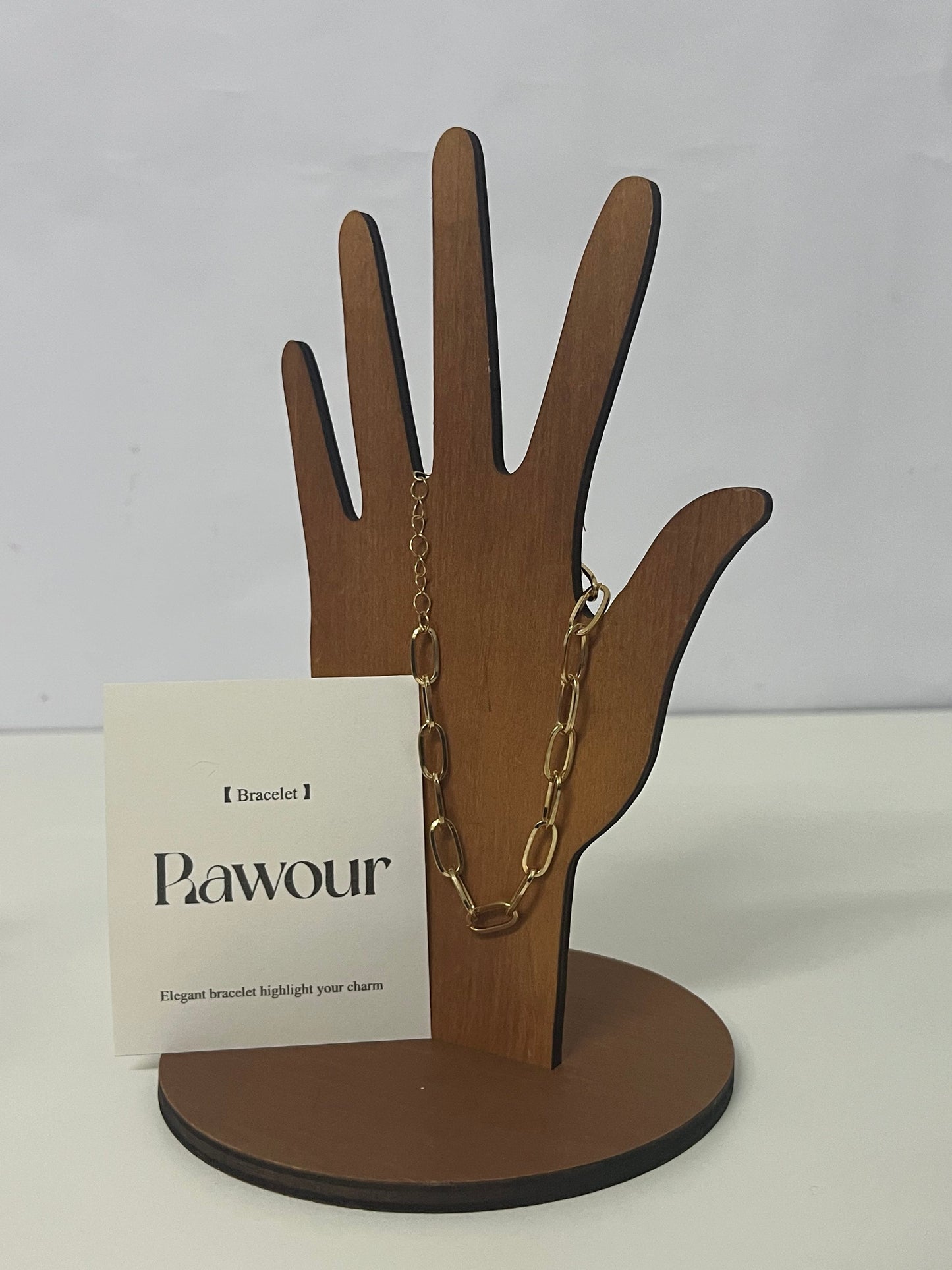 [Rawour Bracelets]——Rawour Minimalist Cuban Link Bracelet - Light Luxury Gold Chunky Chain Bracelet