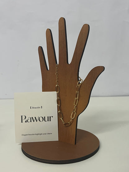 [Rawour Bracelets]——Rawour Minimalist Cuban Link Bracelet - Light Luxury Gold Chunky Chain Bracelet