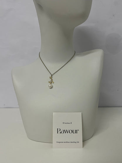 [Rawour Necklaces [jewellery]]——Rawour Minimalist Pearl Pendant Necklace - Light Luxury Vintage Clavicle Chain