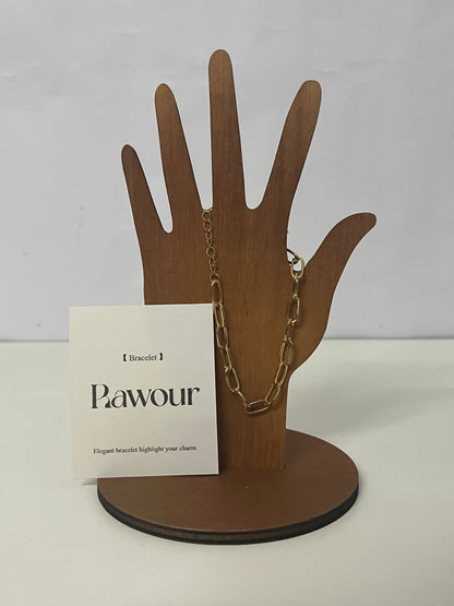 [Rawour Bracelets]——Rawour Minimalist Cuban Link Bracelet - Light Luxury Gold Chunky Chain Bracelet