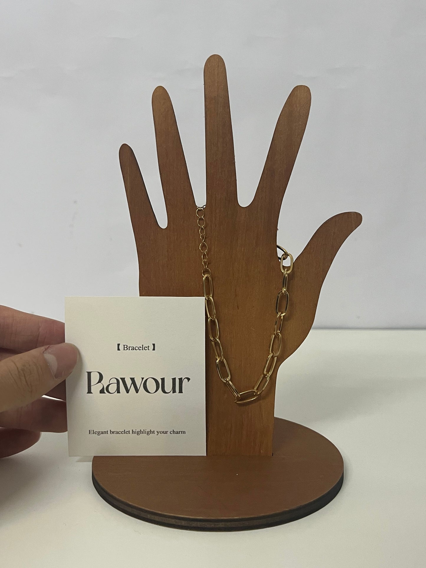 [Rawour Bracelets]——Rawour Minimalist Cuban Link Bracelet - Light Luxury Gold Chunky Chain Bracelet