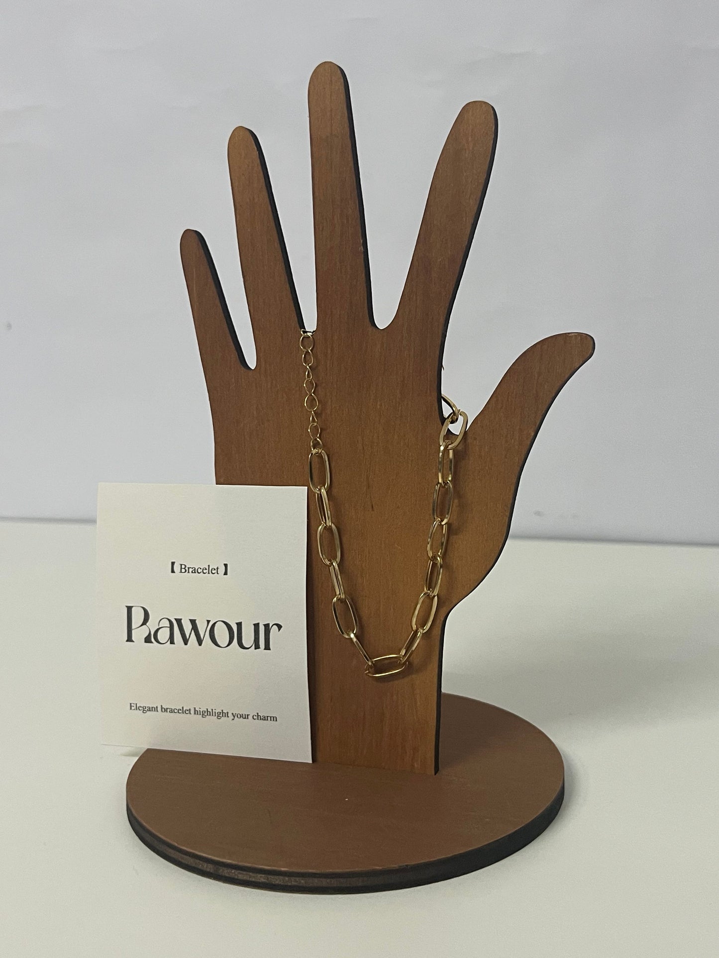 [Rawour Bracelets]——Rawour Minimalist Cuban Link Bracelet - Light Luxury Gold Chunky Chain Bracelet