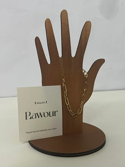 [Rawour Bracelets]——Rawour Minimalist Cuban Link Bracelet - Light Luxury Gold Chunky Chain Bracelet