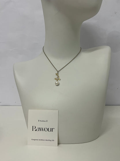 [Rawour Necklaces [jewellery]]——Rawour Minimalist Pearl Pendant Necklace - Light Luxury Vintage Clavicle Chain