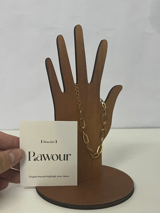 [Rawour Bracelets]——Rawour Minimalist Cuban Link Bracelet - Light Luxury Gold Chunky Chain Bracelet
