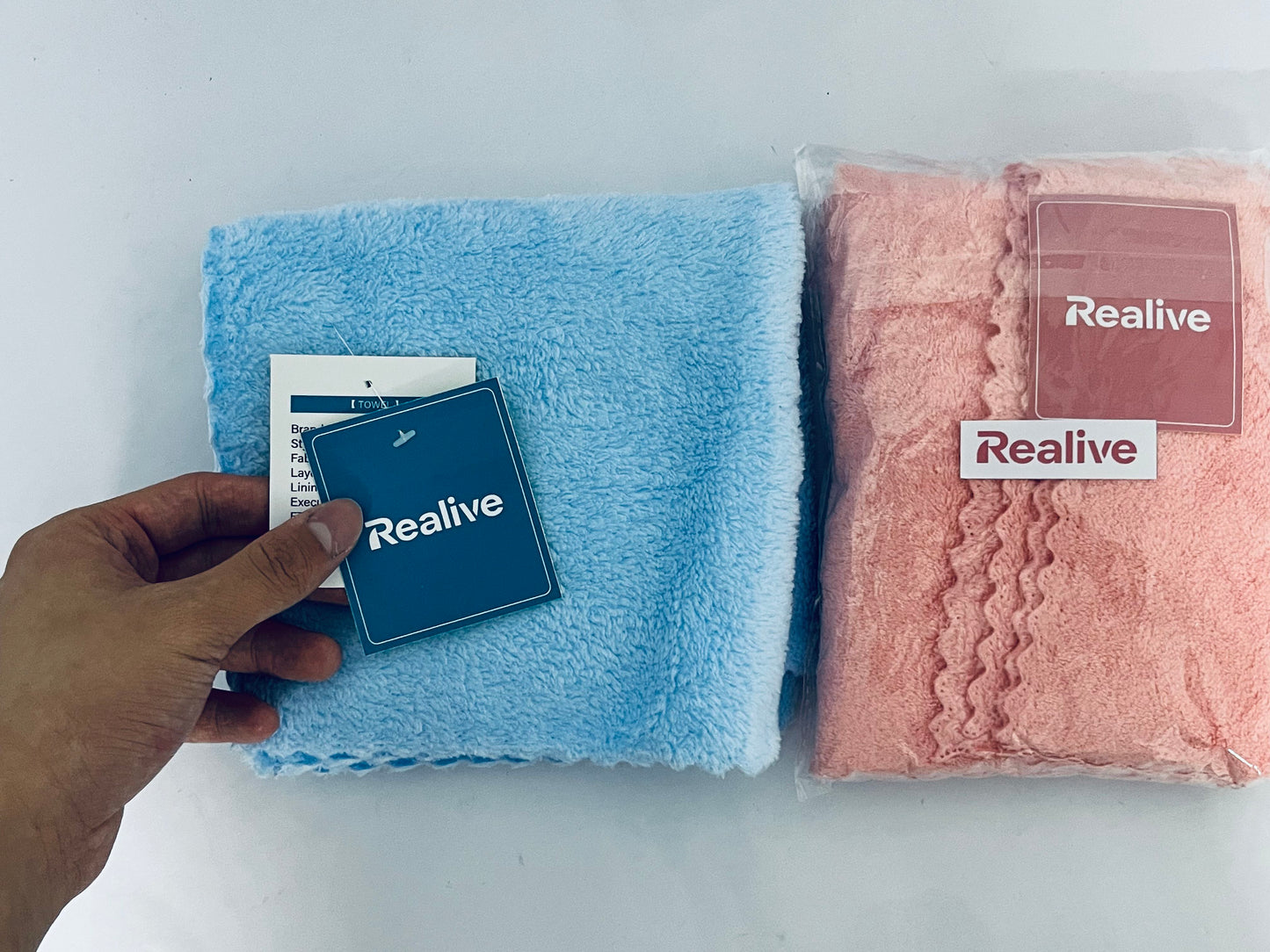 Realive Burp Cloths, Super Soft & Highly Absorbent Coral Fleece, 20 x 10 Inch Gentle & Large Burp Rugs for Baby Sensitive Skin - Burping Cloths for Newborn Essential, 2 Pack