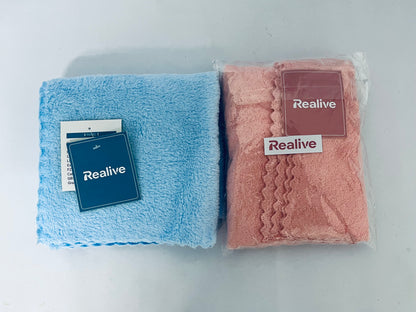 Realive Burp Cloths, Super Soft & Highly Absorbent Coral Fleece, 20 x 10 Inch Gentle & Large Burp Rugs for Baby Sensitive Skin - Burping Cloths for Newborn Essential, 2 Pack