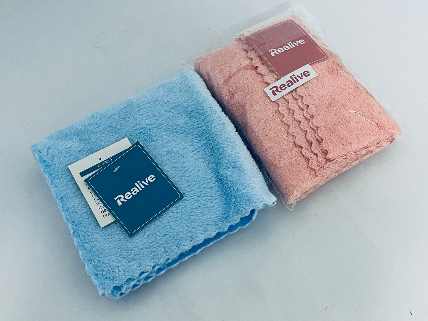 Realive Burp Cloths, Super Soft & Highly Absorbent Coral Fleece, 20 x 10 Inch Gentle & Large Burp Rugs for Baby Sensitive Skin - Burping Cloths for Newborn Essential, 2 Pack